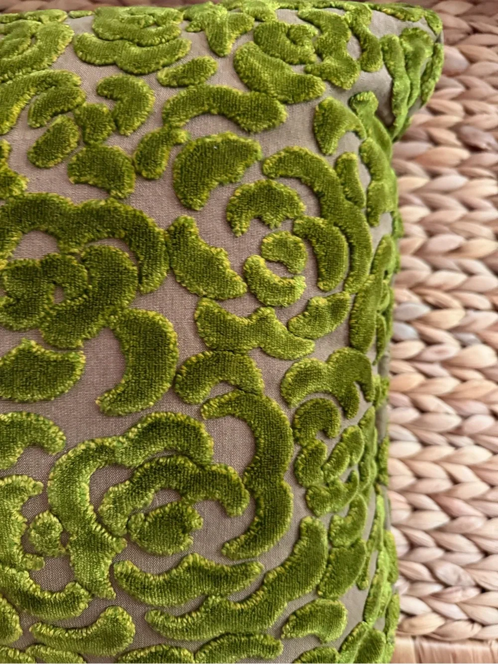 Decorative Cut Velvet Throw Pillow with Insert 18”x18”